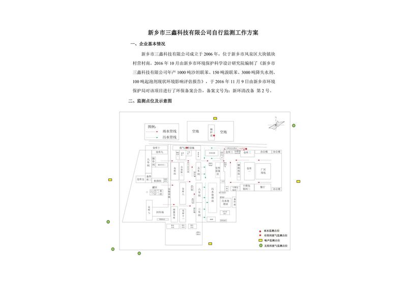 新乡市三鑫科技有限公司自行监测方案