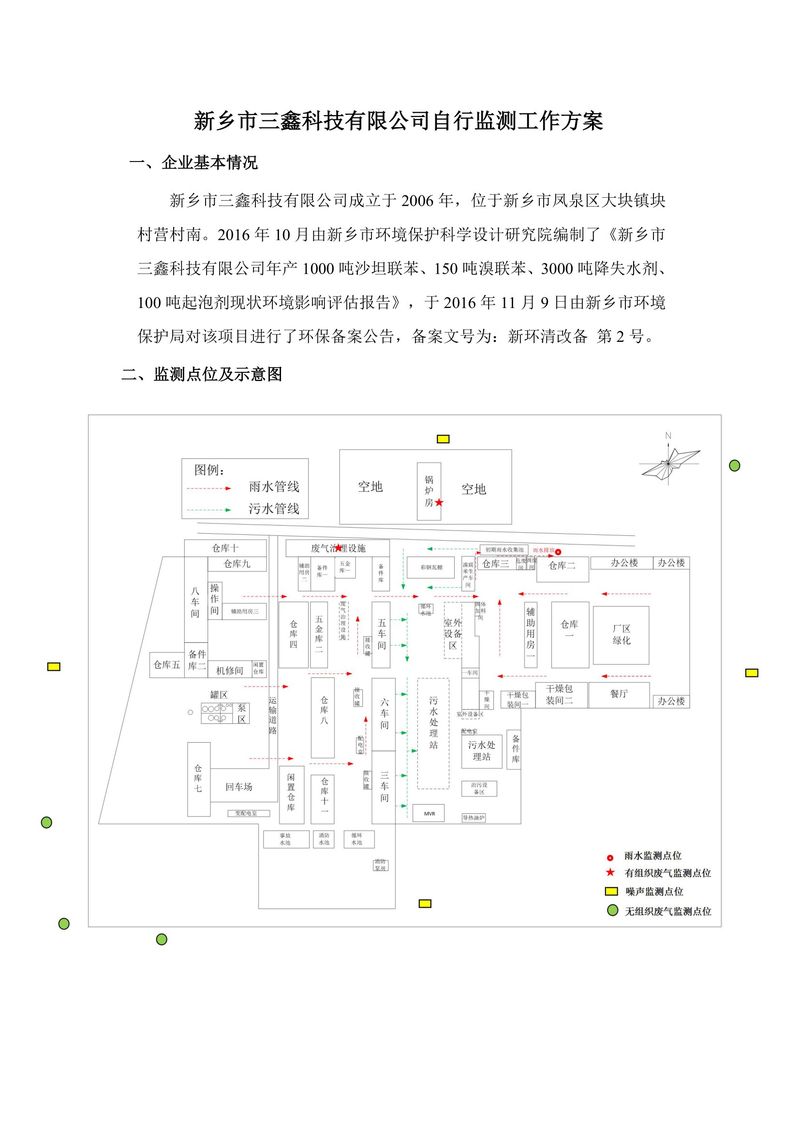 新乡市三鑫科技有限公司自行监测方案-1